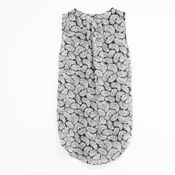 H&M Tropical Leaf Peacock Feather Pattern Print Tunic Tank Top | Size 2 - Picture 7 of 10